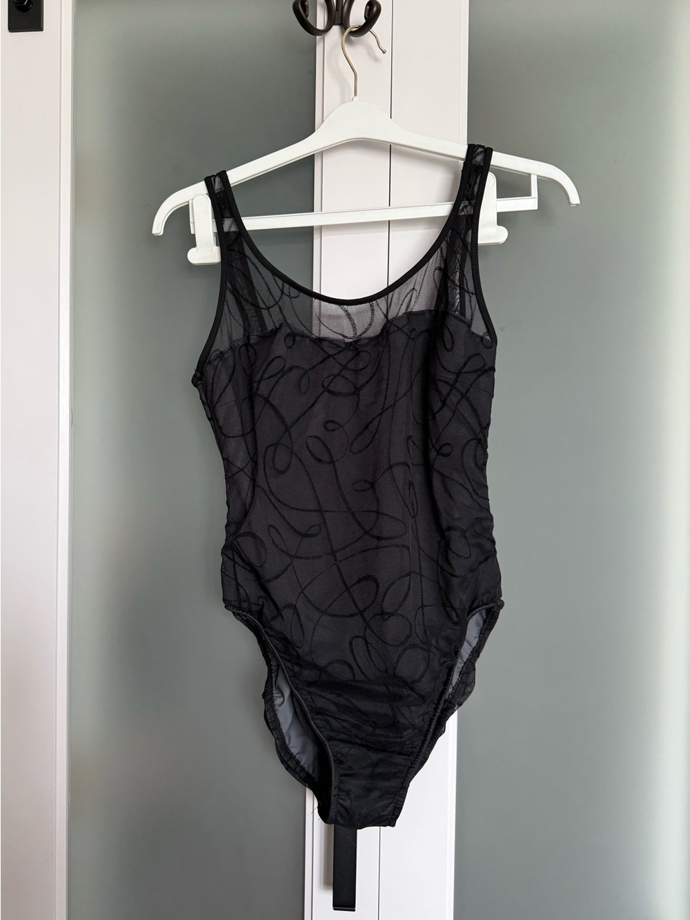 Miraclesuit Black Sheer Swirl One-Piece Swimsuit